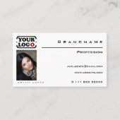 Berufliches Foto oder Logo in klassischem Weiß Visitenkarte (Vorderseite)