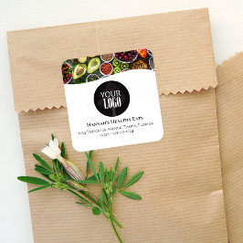 Berufliches Foto oder Logo-Werbung schwarz Quadratischer Aufkleber