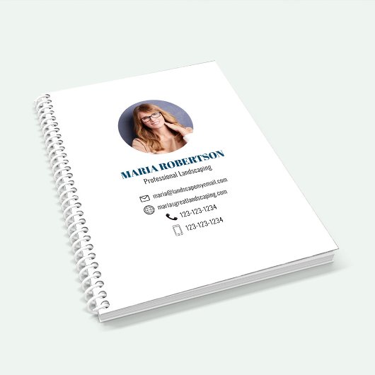 Berufliches Foto QR-Code Blau Notizblock