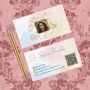 Berufliches Foto, QR-Code, Blumenkode, Pastell, ku Visitenkarte