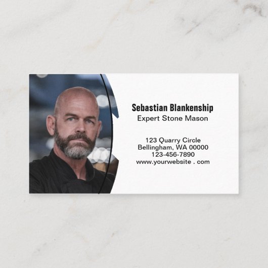 Berufliches Foto QR-Code Stone Wall Visitenkarte (Rückseite)