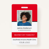 Berufliches Foto Red Employee ID-Abzeichen Ausweis (Vorderseite)