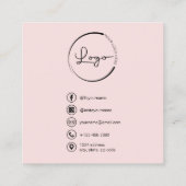 Berufliches Foto Rosa QR-Kodex Soziale Medien Quadratische Visitenkarte (Rückseite)