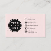 Berufliches Foto Rosa QR-Kodex Soziale Medien Visitenkarte (Rückseite)