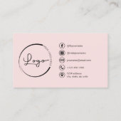 Berufliches Foto Rosa QR-Kodex Soziale Medien Visitenkarte (Rückseite)