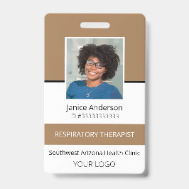 Berufliches Foto Tan Mitarbeiter-ID-Abzeichen Ausweis