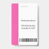 Berufliches Foto und Text rosa Ausweis (Rückseite)