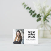 Berufliches Foto Weißer QR-Code Soziale Medien Visitenkarte (Stehend Vorderseite)