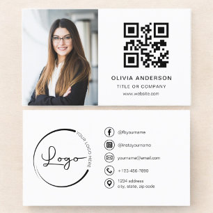 Berufliches Foto Weißer QR-Code Soziale Medien Visitenkarte