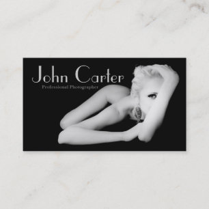 Berufliches Fotograf-Frauen-Modell-Schwarzes Visitenkarte