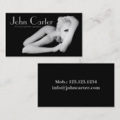 Berufliches Fotograf-Frauen-Modell-Schwarzes Visitenkarte (Vorne/Hinten)