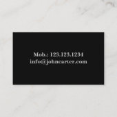 Berufliches Fotograf-Frauen-Modell-Schwarzes Visitenkarte (Rückseite)