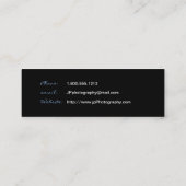 Berufliches Fotograf-Kameraobjektiv Mini Visitenkarte (Rückseite)