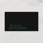 Berufliches Fotograf-Kameraobjektiv Visitenkarte (Rückseite)