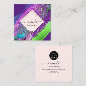 Berufliches Frame Beauty Makeuty Logo Abstrakt Quadratische Visitenkarte (Vorne/Hinten)
