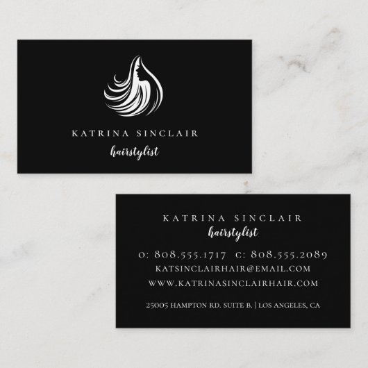 Berufliches Friseur-Salon-Logo Visitenkarte (Vorne/Hinten)