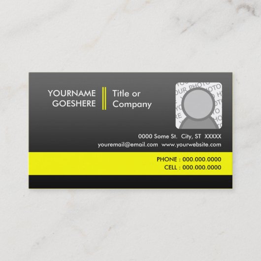 berufliches Gelb 2 Visitenkarte (Vorderseite)