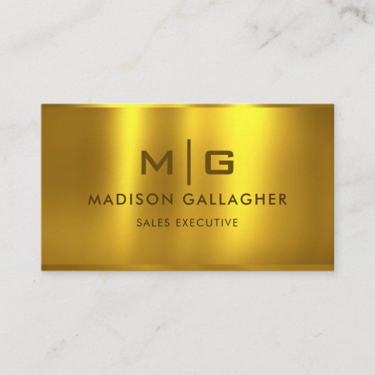 Berufliches Gelbmetall Visitenkarte (Vorderseite)