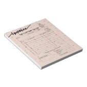 Berufliches Geschäft mit Bäckereirechnungen Notizblock (angewinkelt)