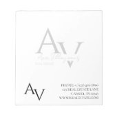 Berufliches Geschäft mit kundenspezifischen Monogr Notizblock (Vorderseite)