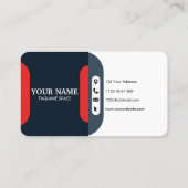 Berufliches Geschäft mit Marine und Weiß Visitenkarte (Rückseite)