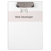 berufliches Geschäft mit rosa Ästhetik Klemmbrett (Vorderseite)