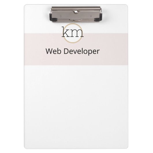 berufliches Geschäft mit rosa Ästhetik Klemmbrett (Vorderseite)