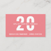 Berufliches Geschäft mit rosafarbenem, elegantem M Rabattkarte (Vorderseite)