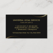 Berufliches Geschäft mit Schwarz und Gold Visitenkarte (Rückseite)