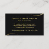 Berufliches Geschäft mit Schwarz und Gold Visitenkarte (Rückseite)