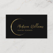 Berufliches Geschäft mit Schwarz und Gold Visitenkarte (Vorderseite)