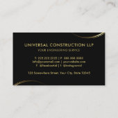 Berufliches Geschäft mit Schwarz und Gold Visitenkarte (Rückseite)