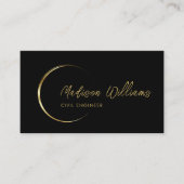 Berufliches Geschäft mit Schwarz und Gold Visitenkarte (Vorderseite)