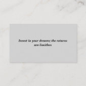 Berufliches Geschäft Visitenkarte (Rückseite)