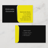 Berufliches Geschäfts-Karten-Computer-Gelb Visitenkarte (Vorne/Hinten)