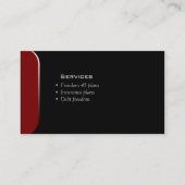 Berufliches Geschäfts-Karten-Finanzplaner-Rot 2 Visitenkarte (Rückseite)