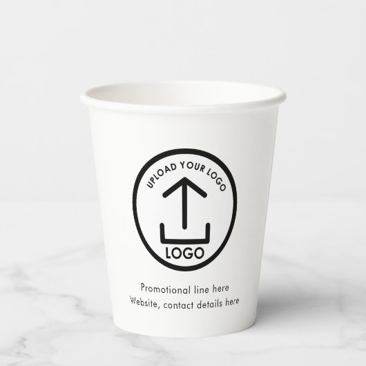 Berufliches Geschäftslogo und Text Pappbecher (Rückseite)