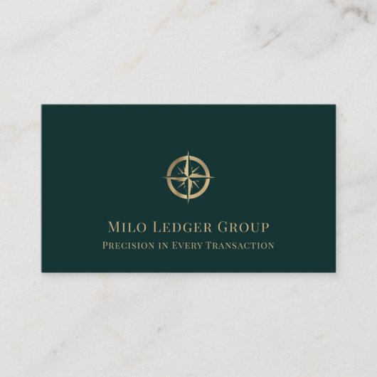 Berufliches Gold-Compass-Logo Visitenkarte (Vorderseite)