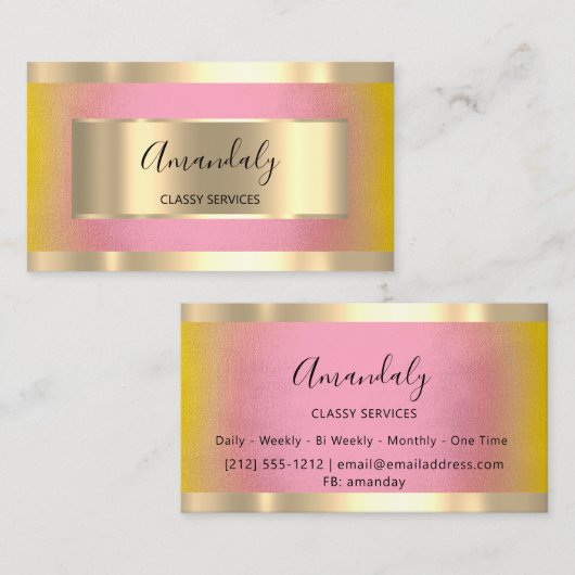 Berufliches Gold Gerahmt Elegante Gelbe Rose Visitenkarte (Vorne/Hinten)