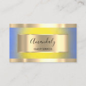 Berufliches Gold Gerahmt Elegantes Gelbes Blau Visitenkarte (Vorderseite)