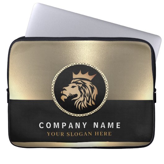 Berufliches Gold Lion Logo Laptopschutzhülle (Vorderseite)