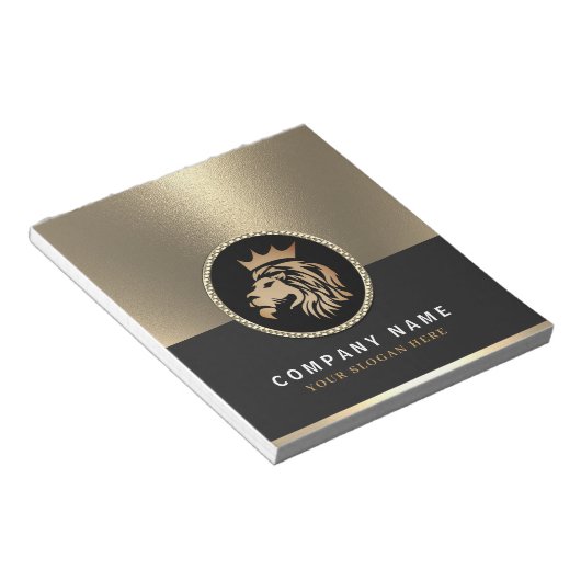 Berufliches Gold Lion Logo Notizblock (angewinkelt)
