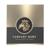 Berufliches Gold Lion Logo Notizblock (Vorderseite)