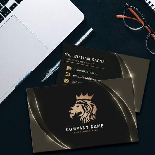 Berufliches Gold Lion Logo Visitenkarte