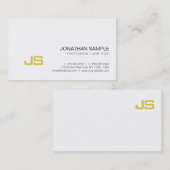 Berufliches Gold Look Monogram Elegandesign Visitenkarte (Vorne/Hinten)