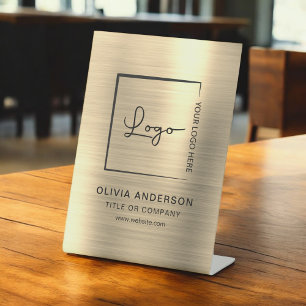 Berufliches Gold Minimalistisch Business Logo Sockelschild