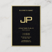 Berufliches Gold Monogram Premium Black Visitenkarte (Vorderseite)