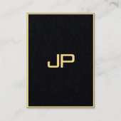 Berufliches Gold Monogram Premium Black Visitenkarte (Rückseite)