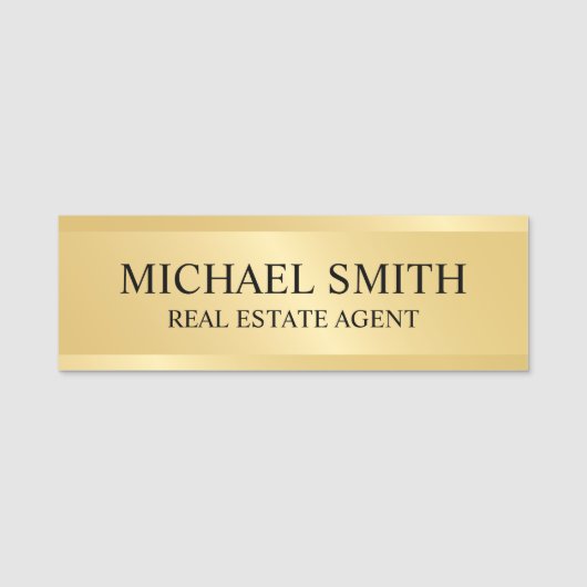 Berufliches Gold Personalisiert Namensschild (Vorderseite)