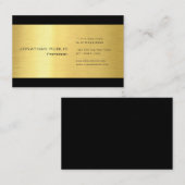 Berufliches Gold Schwarz Modernes Elegantes Schlic Visitenkarte (Vorne/Hinten)